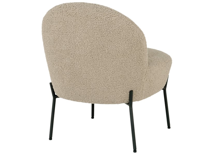Law-fauteuil en tissu bouclé taupe  - Conforama C