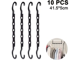 10 pièces cintres magiques gain de place cintres organisateur placard intelligent économiseur d'espace avec plastique robuste pour vêtements lourds, noir