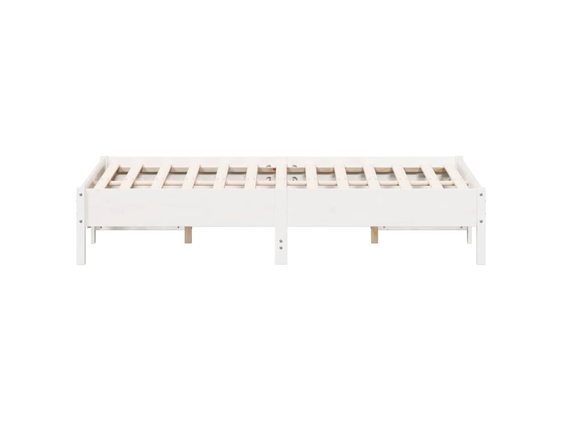  Lit double- lit adulte -  cadre de lit sans matelas blanc 120x190 cm bois de pin massif  - Conforama D