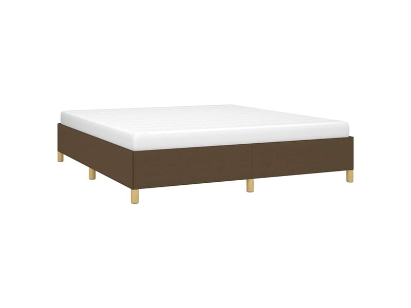 Lit double - lit adulte - cadre de lit à lattes marron foncé 180x200 cm tissu  - Conforama C
