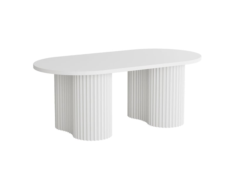  Tribesigns table basse ovale de 120 cm, table de salon moderne avec un plateau rainuré au design minimaliste  - Conforama A