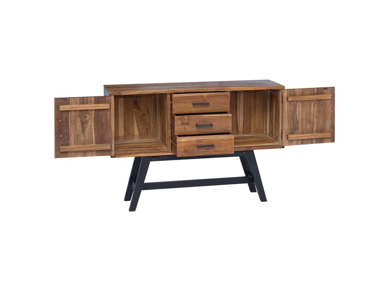  Meuble tv - banc tv - meuble de rangement 110 x 30 x 75 cm naturel bois de teck massif  - Conforama E