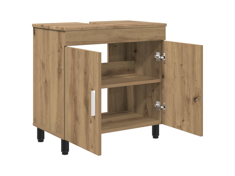 Unité de vanité de salle de bain, meuble de rangement chêne artisanal shl8466 - Conforama D