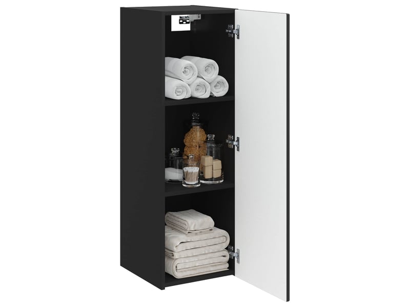  Cabinet salle de bain mural, meuble de rangement noir 33x34.5x60 cm shl9116  - Conforama C