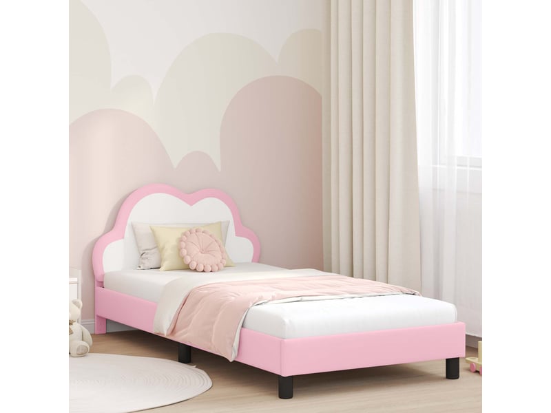 Cadre de lit pour enfants - lit jeune avec tête de lit rose 80 x 200 cm pu - Conforama B