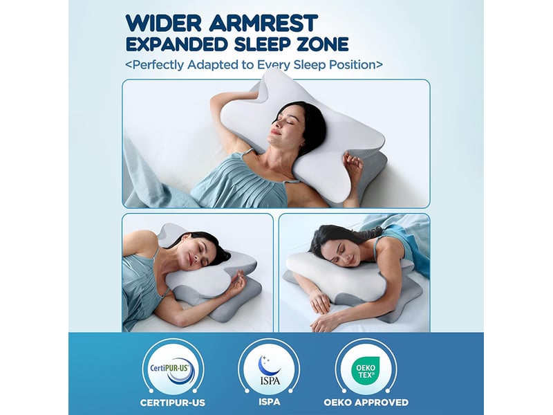  Oreiller cervical,une mousse à mémoire de forme inodore et convient aux positions de sommeil sur le ventre et sur le dos,conception ergonomique  - Conforama R
