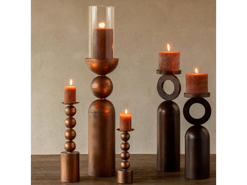 Photophore sur pied en métal damien 68cm bronze  - Conforama C