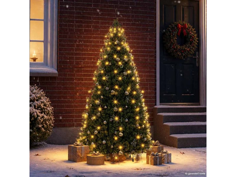  Guirlande lumineuse d'arbre de noël avec 180 led 180 cm  - Conforama C