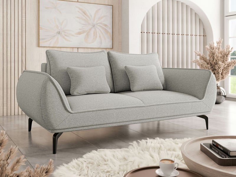 Canapé lincoln 196, fonction de couchage, boîte de literie, gris clair - Conforama B
