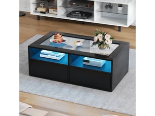 Table basse rectangulaire coloris noir LPOSPI - 50 cmx100 cm