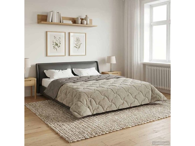  Couette - duvet d'été 200 x 220 cm été gris clair respirant  - Conforama D