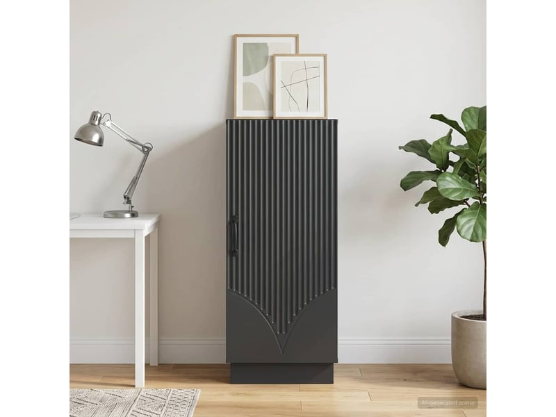  Buffet - bahut - meuble de rangement noir 33 x 34,5 x 87 cm bois d'ingénierie  - Conforama B