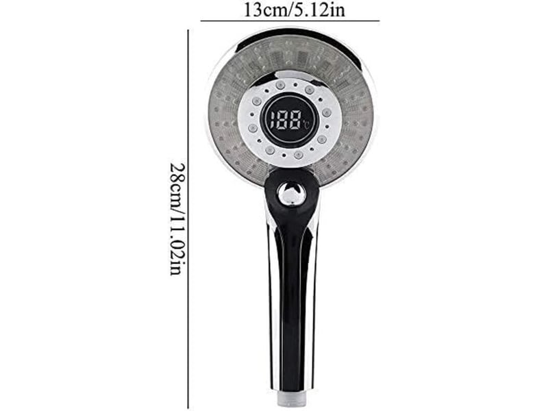  Enowelir douche led avec contrôle de température et affichage digital douchette 3 couleurs modes économie d'eau  - Conforama C
