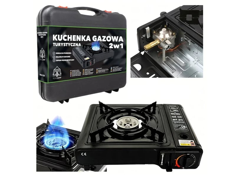  Kit réchaud camping portable 2 en 1 à gaz 2500 w  - Conforama B