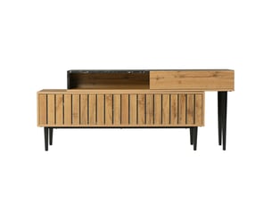 Meuble tv coloris beige 129 cm <strong>PEXCHO</strong> <strong></strong>