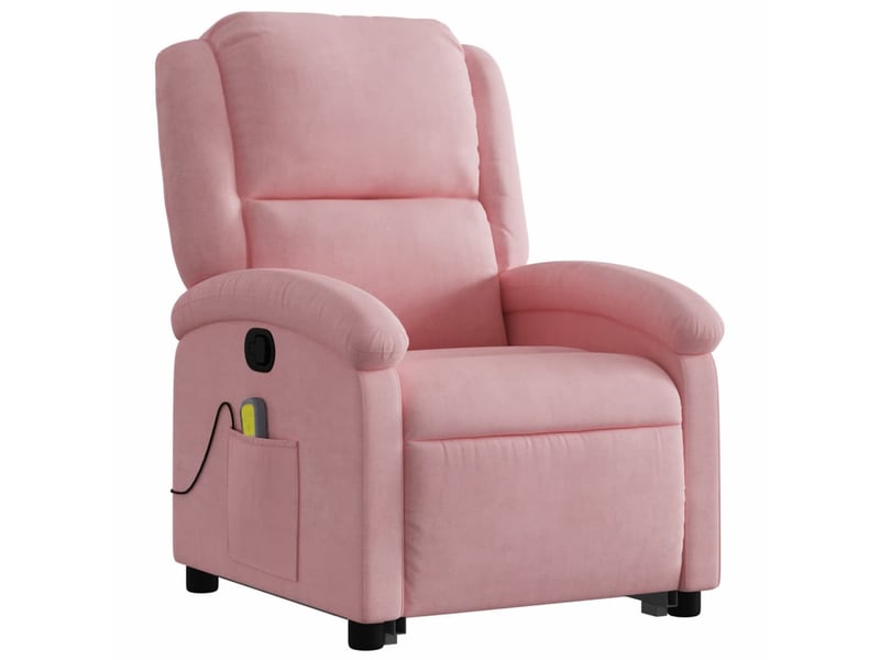  Fauteuil de massage inclinable, fauteuil relax rose velours shl77158  - Conforama C