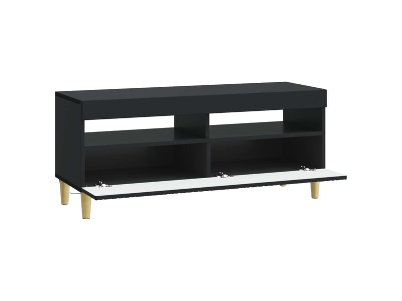  Meuble tv - banc tv - meuble de rangement led noir bois d'ingénierie  - Conforama E