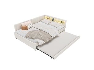 Lit gigogne 140x200 cm    coloris beige