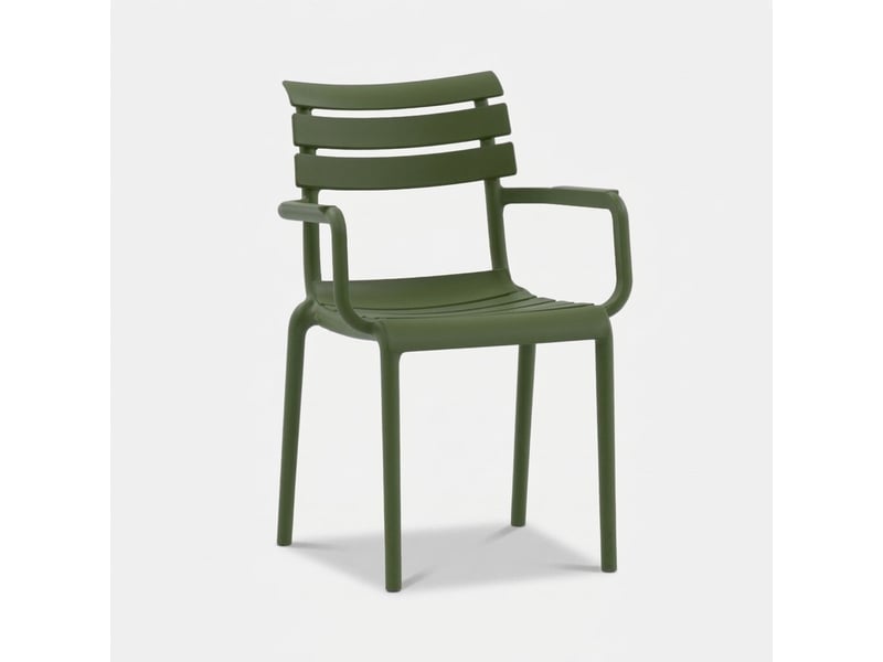  Lot de 2 fauteuils empilables pour jardin et intérieur punat - vert foncé  - Conforama C
