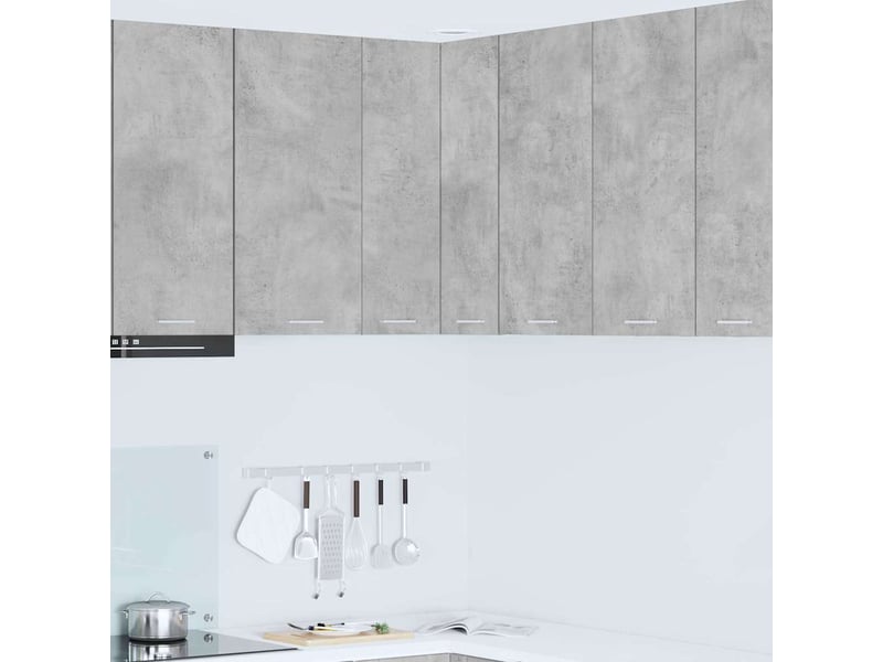  Meuble de rangement, armoire suspendue gris béton et blanc 57x57x80cm  - Conforama B