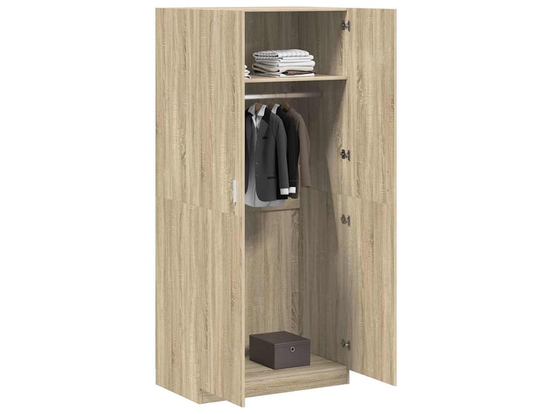  Garde-robe chambre, armoire de rangement chêne sonoma 90x52x200 cm bois d’ingénierie  - Conforama D