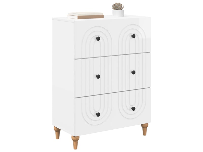  Armoire de rangement bureau, armoire à tiroirs blanc brillant 66 x 34,5 x 90 cm shl7134  - Conforama C