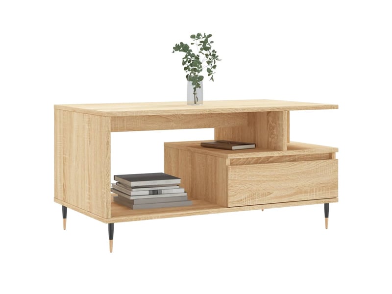  Table basse | table de salon chêne sonoma 90x49x45 cm bois d'ingénierie shl8319  - Conforama C