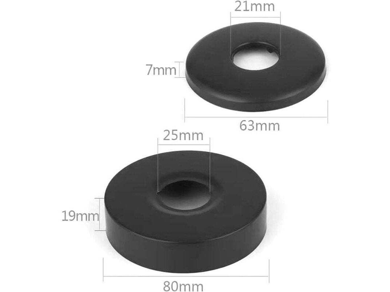  Lot4 rosaces cache-tuyaux noires inox, pour robinets, mitigeurs douche et radiateurs  - Conforama B