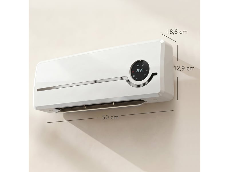  Radiateur soufflant mural, radiateur céramique mural de 2000 w avec ventilateur, télécommande, 2 modes de chauffage, affichage led  - Conforama C