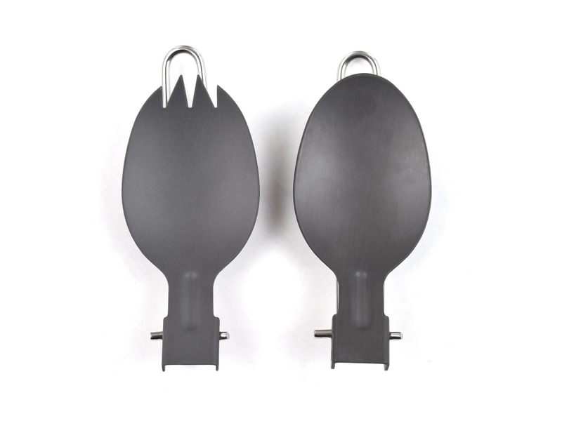  Ensemble d'ustensiles de camping pliables en aluminium (cuillère et spork) pour la randonnée  - Conforama C