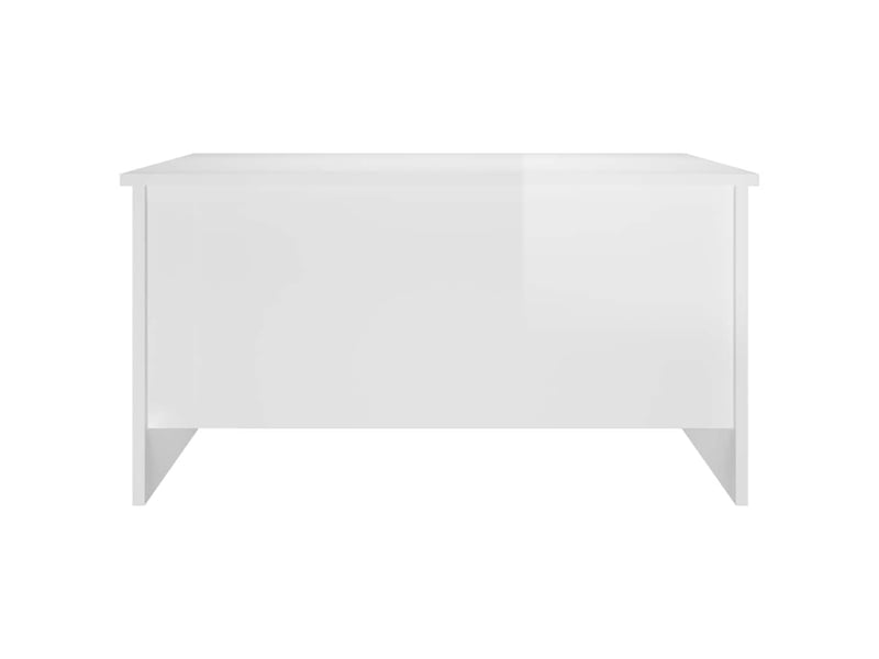  Table basse - table de salon - table à thé blanc brillant 80x55,5x41,5 cm bois d'ingénierie  - Conforama D