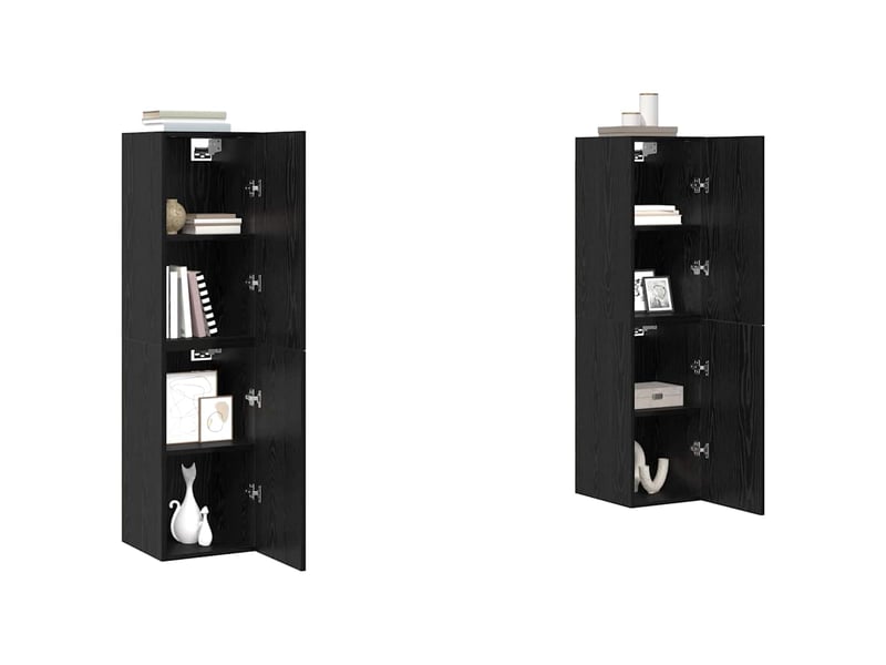  Ensemble meuble tv - banc tv - meuble de rangement 4 pcs chêne noir bois d'ingénierie  - Conforama C