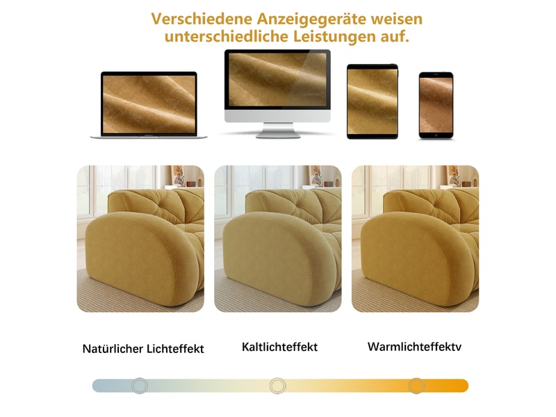  Canapé modulable 2 places sans cadre en tissu chenille jaune, design contemporain pour salon moderne et confortable  - Conforama R