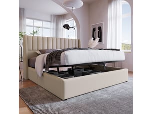 Lit coffre 140x200 cm Fay Lum coloris beige