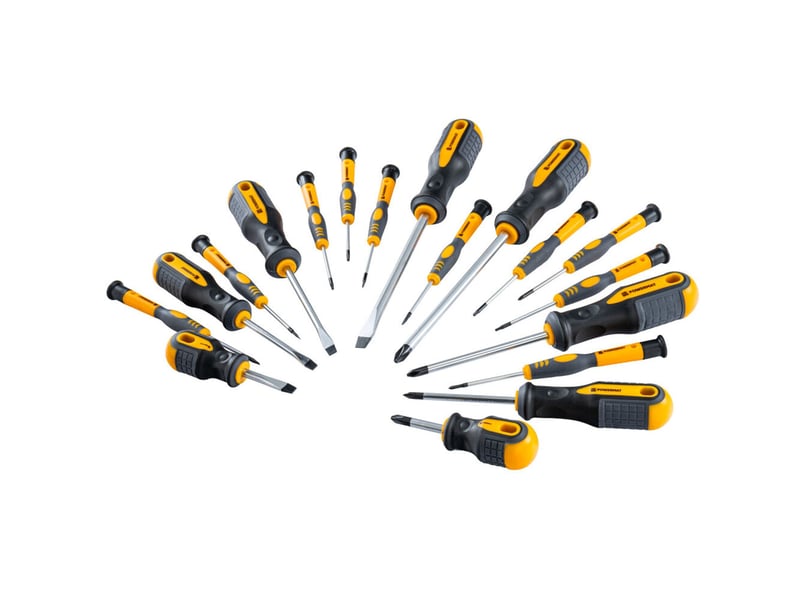  Jeu de 18 tournevis cruciformes plats torx embouts magnétiques avec support  - Conforama E