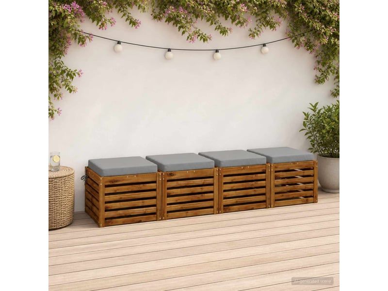  Lot de 4 coussins de siège, coussins d'assise soest 100 % polyester gris cf60433  - Conforama B