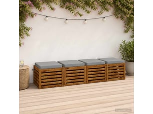 Lot de 4 coussins de siège, coussins d'assise soest 100 % polyester gris cf60433