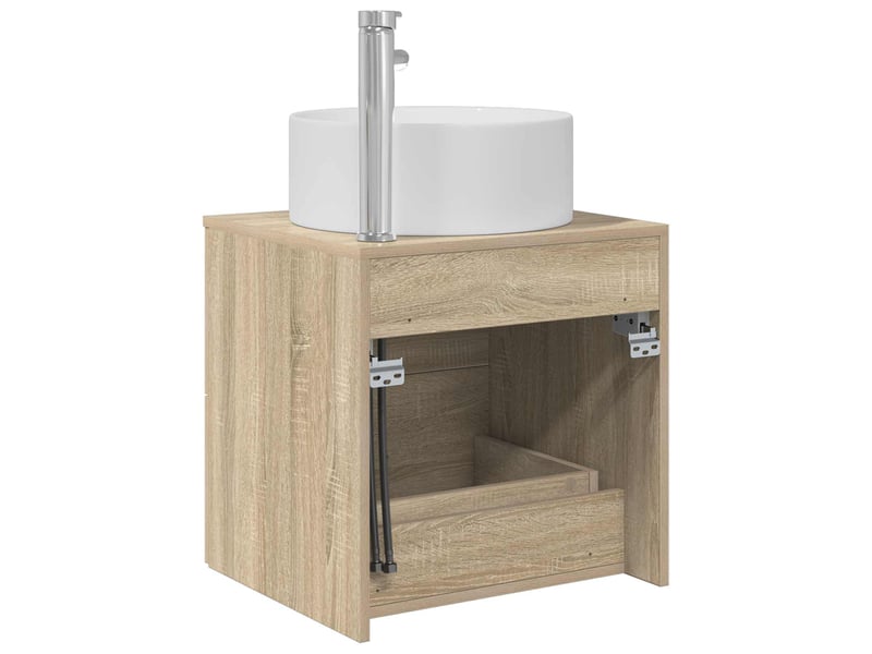 Vanité de lavabo mural, meuble de rangement chêne sonoma 49.5x44.5x65.5 cm  - Conforama E