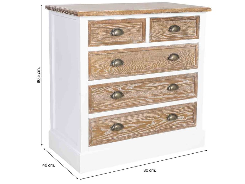  Commode en bois marron 80x40x80,5 cm h  - Conforama C