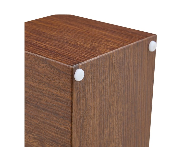  Table basse aspect noyer mdf verre de sécurité transparent combinable en table basse deux tables d'appoint séparées  - Conforama D