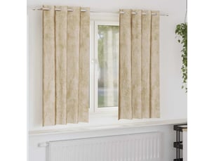 Lot de 2 rideaux en velours, rideaux de fenêtre crème 175 x 140 cm velours cf44185