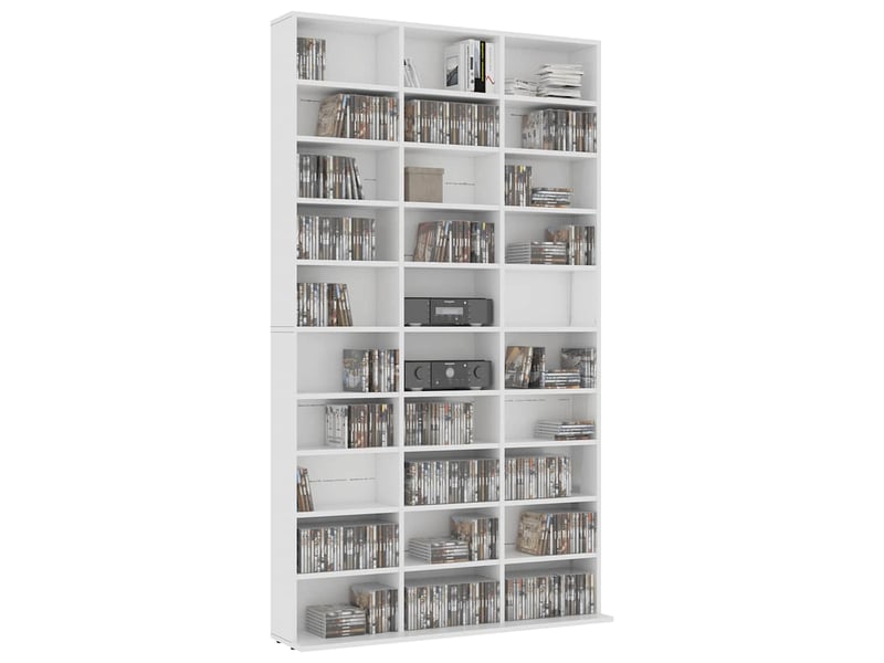  Petite bibliothèque, armoire à cd blanc 102x23x177,5 cm bois d'ingénierie  - Conforama E
