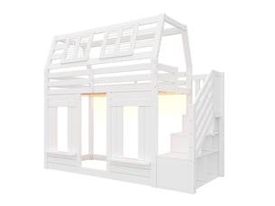 Lit superposé 90x200 cm NAHILIMI coloris blanc