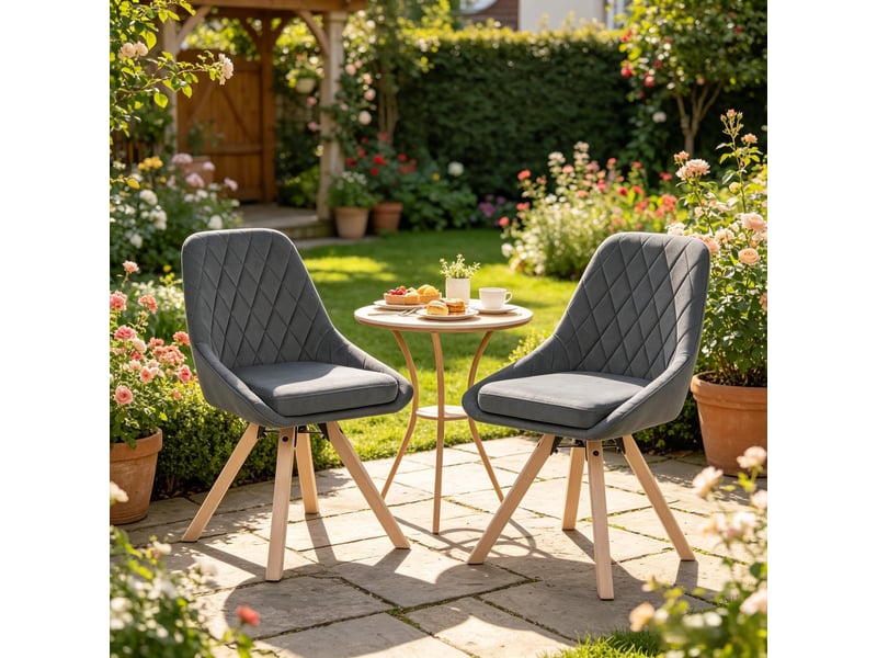  Lot de 2 chaises de salle à manger pivotantes à 360° en velours gris foncé T5828P524807 - Conforama D