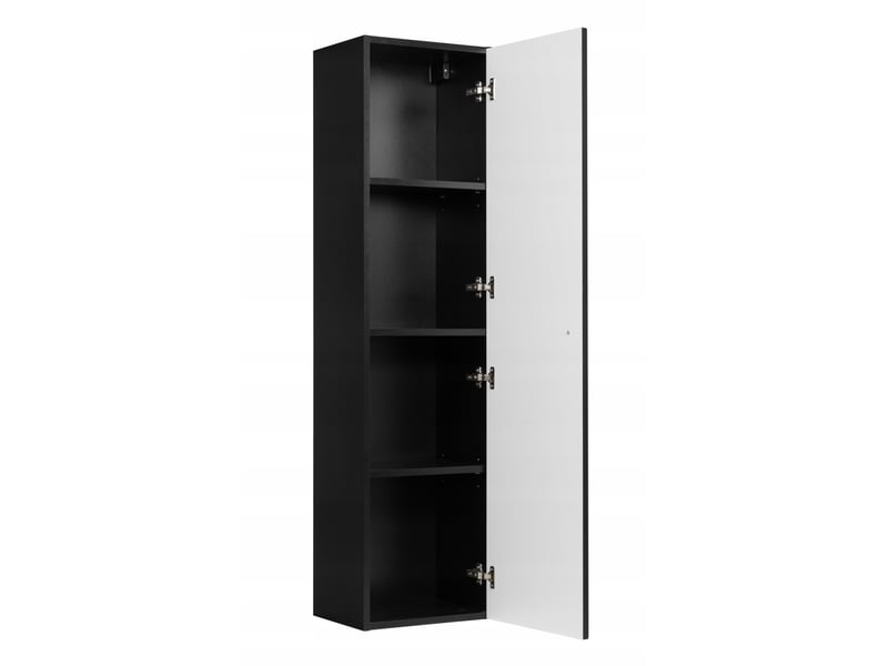  Meuble colonne suspendu de salle de bain bello noir 35 × 136 cm  - Conforama D