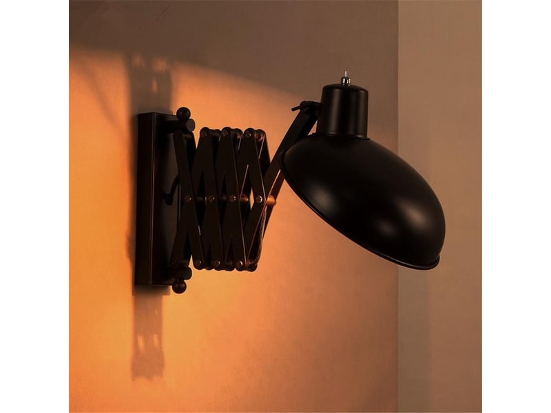 Applique murale bras articulé - 1 lumière noir pour salon chambre cuisine salle à manger - Conforama C
