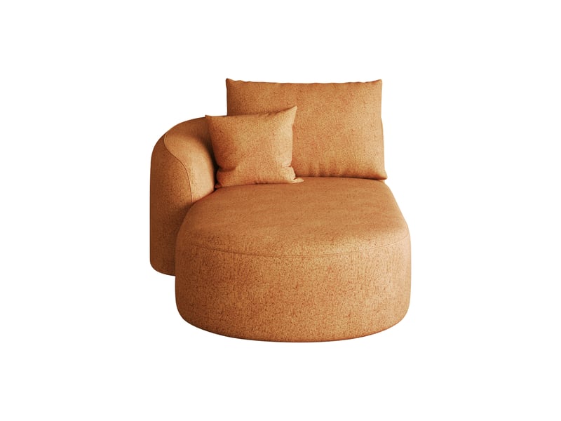  Canapé 1 place orange en tissu chenille doux, sans montage, rembourrage mousse haute résilience, 168x106x85 cm  - Conforama R