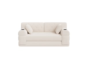 Canapé droit convertible PANGIVO W2845S00462 2 places Velours côtelé beige avec coffre de rangement