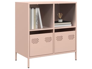 Buffet - bahut - meuble de rangement rose 68x39x73,5 cm acier laminé à froid