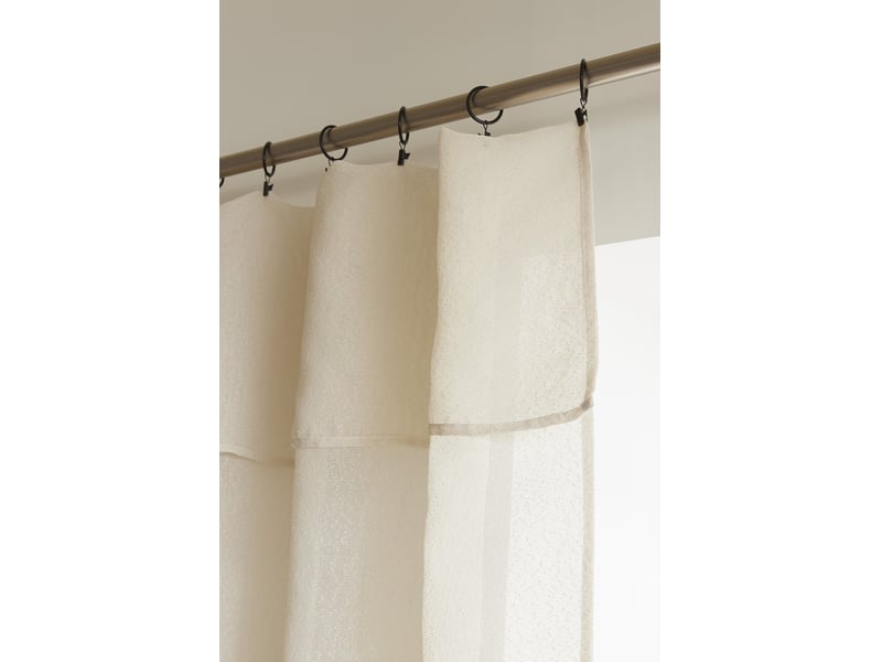 Rideau ajustable + 8 anneaux pince 140 x 270 cm polyester effet bouclette elda sable 15666 - Conforama C